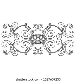 Vector set of hand-painted vintage baroque ornament. Retro pattern antique style acanthus