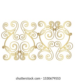 Vector set of hand-painted vintage baroque ornament. Retro pattern antique style acanthus