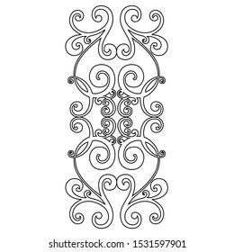 Vector set of hand-painted vintage baroque ornament. Retro pattern antique style acanthus
