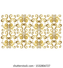 Vector set of hand-painted vintage baroque ornament. Retro pattern antique style acanthus