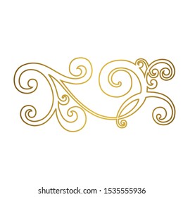 Vector set of hand-painted vintage baroque ornament. Retro pattern antique style acanthus