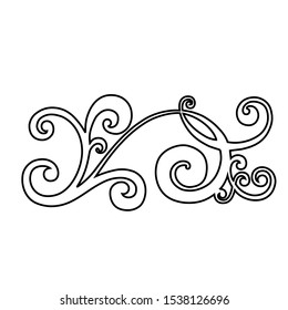 Vector set of hand-painted vintage baroque ornament. Retro pattern antique style acanthus