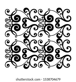 Vector set of hand-painted vintage baroque ornament. Retro pattern antique style acanthus