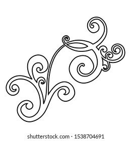 Vector set of hand-painted vintage baroque ornament. Retro pattern antique style acanthus