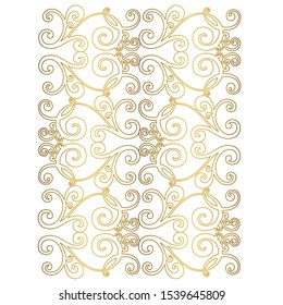 Vector set of hand-painted vintage baroque ornament. Retro pattern antique style acanthus