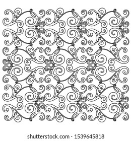 Vector set of hand-painted vintage baroque ornament. Retro pattern antique style acanthus