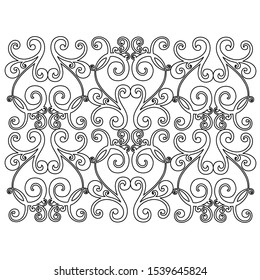 Vector set of hand-painted vintage baroque ornament. Retro pattern antique style acanthus