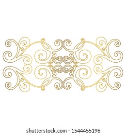 Vector set of hand-painted vintage baroque ornament. Retro pattern antique style acanthus