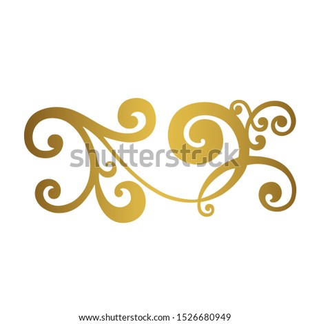 Vector set of hand-painted vintage baroque ornament. Retro pattern antique style acanthus
