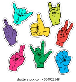Vector set of hands and gestures. Hands collection - vector illustration.