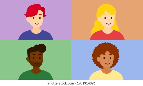 Vektorillustration-Set von gut aussehenden Männern und wunderschönen Frauen, Illustration