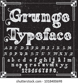Vector set of handwritten ABC letters, numbers, and symbols. Handcrafted vector script alphabet calligraphy font, icon, letters named Quiet Village