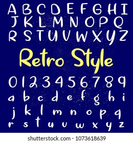 Vector set of handwritten ABC letters. Handcrafted vector script alphabet calligraphy font, letters
