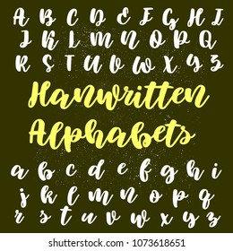 Vector Set Handwritten Abc Letters Handcrafted Stock Vector (Royalty ...