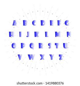 Vector set of handwritten ABC letters. Handcrafted vector script alphabet calligraphy font, letters, typeface