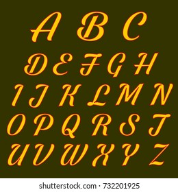 Vector set of handwritten ABC letters, numbers and symbols. Handcrafted vector script alphabet calligraphy font, letters named Elegant Typeface. handwritten fonts. script. fonts. letters. typography