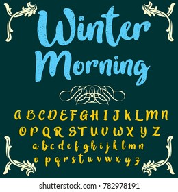Vector set of handwritten ABC letters. Handcrafted vector script alphabet calligraphy font, letters 