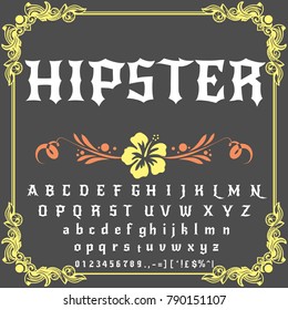 Vector set of handwritten ABC letters. Handcrafted vector script alphabet calligraphy font, letters, and numbers named Hipster
