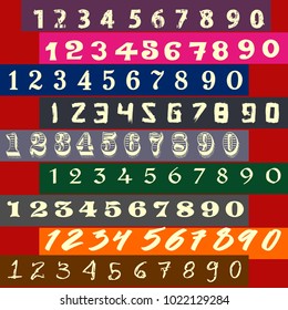 Vector Set Handwritten Calligraphy Numbers Stock Vector (Royalty Free ...