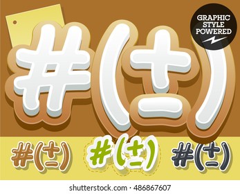 Vector set of handwritten delicious alphabet. Optional colorful graphic styles. Symbols