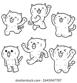vector set of happy cat