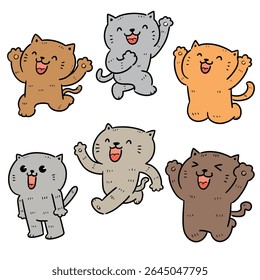 vector set of happy cat