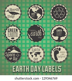 Vector Set: Happy Earth Day Labels