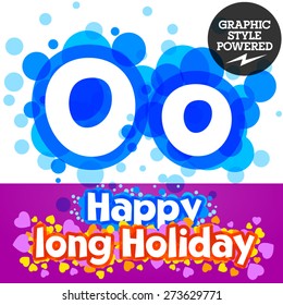 Vector set of happy festive motley alphabet. Letter O