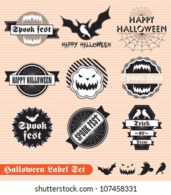 Vector Set: Happy Halloween Labels