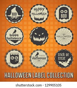 Vector Set: Happy Halloween Labels and Icons