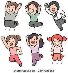 Conjunto de Vector de personas felices
