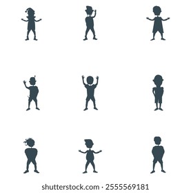 Vector set of happy people flat icons. Contains icons joyful, jumping, dancing, fun, celebrating, successful and more. Pixel perfect.