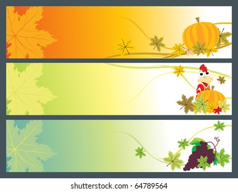 vector set of happy thanksgiving day banner