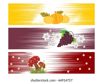 vector set of happy thanksgiving day banner, illustration