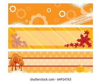 vector set of happy thanksgiving day banner, illustration