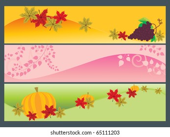 vector set of happy thanksgiving day banner, illustration