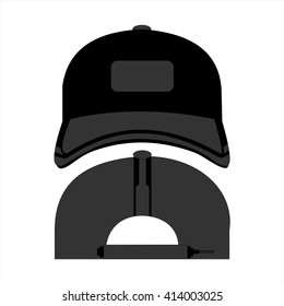 Vector set of hats template, black and grey