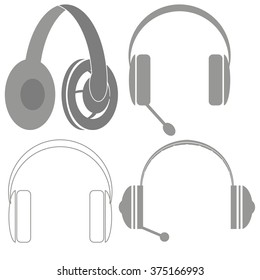 Vector Set of Headphones