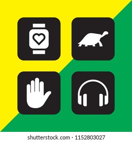 vector set. headphones, pulsometer, slow and hold illustration for web and graphic design