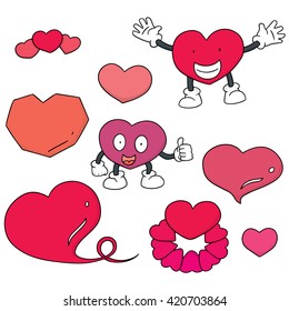 vector set of heart