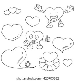 vector set of heart