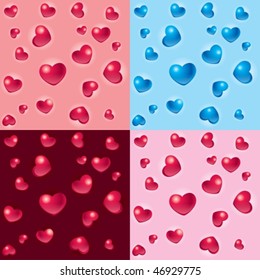 Vector set of heart background