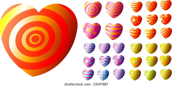 conjunto vectorial de diseños cardíacos