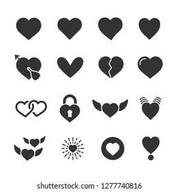 Vector Set Of Heart Icons.