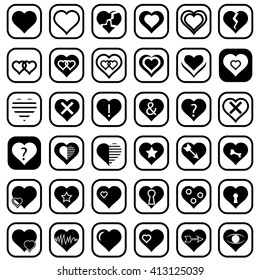 Vector Set Heart Icons Isolated On Stock Vector Royalty Free Shutterstock