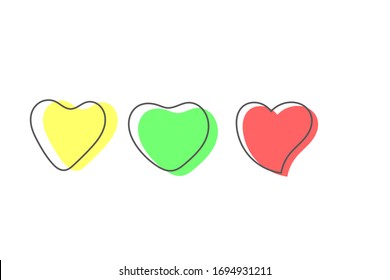 Vector set of heart isolated on white background.Heart love icon 



