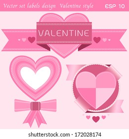 vector set heart labels design, icons elements collection