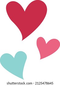 Un conjunto vectorial de símbolos cardíacos usados en revistas y libros. Un elemento decorativo para las celebraciones y bodas de San Valentín. Para sitios web e interfaces, aplicaciones móviles, iconos, postales.