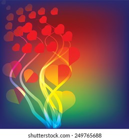 Vector set of heart  and tree fancy for love 