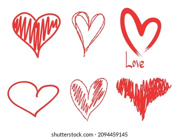 Vektorset auf weißem Hintergrund Valentinstag für das Design von Karten, Poster, Papier
